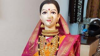 गौरीला नवीन पद्धतीची साडी नेसवा कमी वेळेत | Gauri Saree Draping video | Gaurila sadi kashi neswaychi