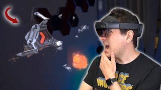 HOLOLENS 2 AUSPROBIERT - Roboter stürmen mein Büro! -  Was kann die beste AR Brille der Welt?