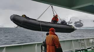 Antarctica: Offloading Zodiacs from MV Akademik Sergey Vavilov