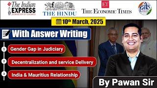 10 March | Editorial Discussion| Decentralization of Power, Gender Gap in Judiciary, Mauritius