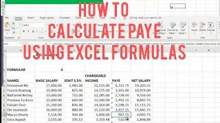 PAYE Income Tax Excel Formula