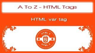 A To Z HTML Tags | html var tag tutorial