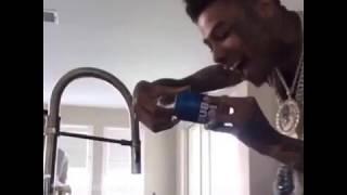 Blueface Fails To Shotgun A Beer On His First Try