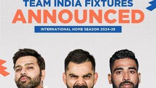 Team India Fixtures announcement for season 2024-25 