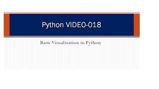 Python Programming | 18 | Basic Visualization | Venky