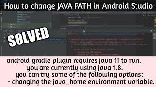 How to Change Java path from Android Studio | An exception occurred applying plugin request