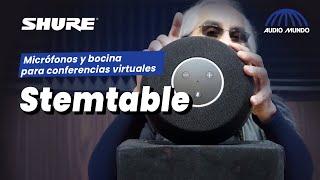 Micrófonos y bocina para conferencias virtuales marca Shure modelo Stemtable