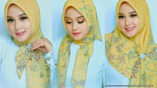 7 Style Tutorial Hijab Segi Empat Motif Premium || Tren Kekinian Simple, Anggun, Dan Elegand