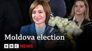 Președintele Republicii Moldova, Maia Sandu, revendică victoria electorală, în ciuda presupusei amestecuri ale Rusiei | BBC News