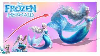 Elsa's enchanting transformation: From Frozen to Mermaids! | Shiny Cartoon