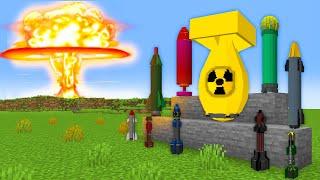Using MORE ROCKETS AND NUKES MOD in Minecraft (21+ EXPLOSIVES and MISSILES)