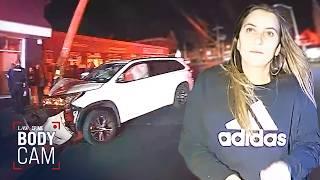Bodycam: Drunk Woman Literally Knocks the Lights Out on New Jersey Street