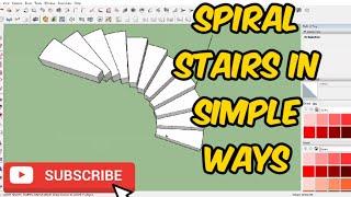 SketchUp Tutorial - How to create Spiral Stairs in sketchup | Spiral Stairs in simple ways