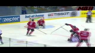 Dion Phaneuf Knocks Out Simon Moser - 2011 IIHF Championship