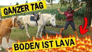 GANZEN TAG der Boden ist Lava  das PFERD IST LAVA! Challenge mit meiner Schwester, Escada & Rubi