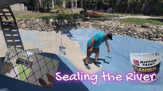 The "San Antonio  River Walk" Pond Sealing, New Screen Door, Staircase Wall