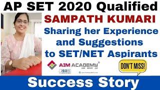 Success Story- Sampath Kumari -APSET 2020 Qualified | Sharing her Experience and Suggestions to all