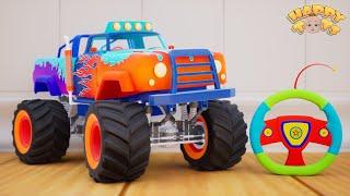 Wheels On The Monster Truck | Nursery Rhymes for Kids | Happy Tots