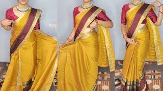 Latest cotton saree draping tutorial/easy tips for beginners/step by step with perfect pleats