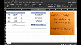 How to Combine Cells and Concatenate Names on Excel (CONCAT)