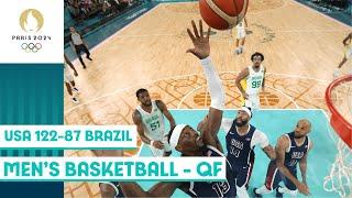 USA overpowers Brazil 122-87 in men’s basketball quarter-final | #Paris2024 highlights