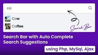 Search Bar with Auto-complete Search Suggestions using Html, CSS, JavaScript, PDO Php, Ajax & MySql