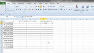 Simple Excel Timesheet