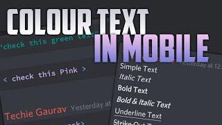 Text Fonts Style & Colour Text Discord | Techie Gaurav