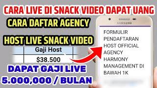 cara daftar host agency snack video | cara daftar host snack video | cara live di snack video