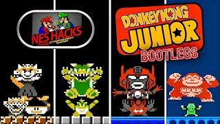 Donkey Kong Jr. NES Rom Hacks & Bootlegs Comparison