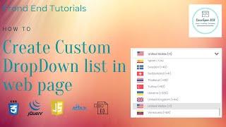 How To Create Custom Drop Down list in html page  (web tutorial)