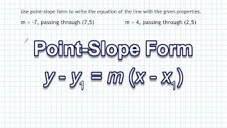 Point Slope Form - Writing Equations