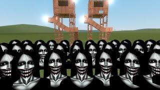 Kuchisake Onna Vs Towers In Garry's Mod! (Part 10)