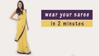 How To Wear A Saree In 2 Minutes| Trick