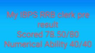 My IBPS RRB Clerk Pre Scorecard 2021 #ibps #rrbclerk2021 #result