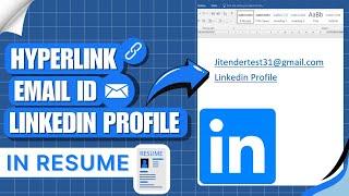 How to Hyperlink Email in Resume | Hyperlink Linkedin Profile in Resume 