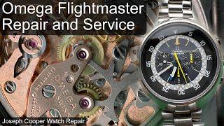 Omega Flightmaster Repair and Service - chronograph watch gets NoS dial - cal 911 ref 145.026