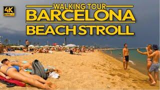 Barcelona beach walk -Bogatell Beach! - Spain 2023 in 4K60FPS