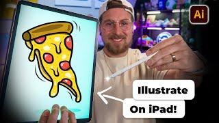 How to Draw Cheesy Pizza in Adobe Illustrator on iPad - Full Tutorial  (Procreate Sketch) 4K