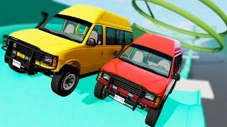 The BIGGEST Car Obstacle Course Keeps Getting HARDER! Insane Stunts! - BeamNG Drive