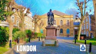 London walk | Finsbury Square, Bunhill Fields Burial Ground to LSO St Lukes (Feb 2022) [4K]