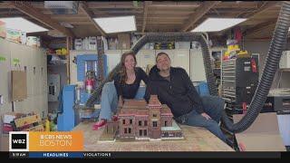 Couple helping people explore creativity at Makers Workshop in Maynard