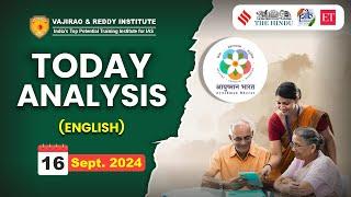 16 September 2024 Current Affairs Today Analysis in English by Vajirao & Reddy IAS Institute