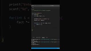 Program to find factorial of a number in c programming #coding #programming #code #factorial