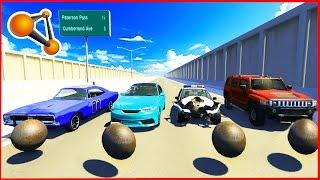 BeamNG Drive - Epic Crashes With Rocket Launcher, Machine Gun And Cannon