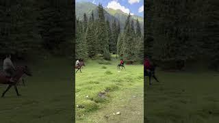 Uzbek riders (horsmens)  in Altyn Arashan Kyrgyzstan