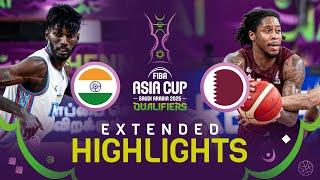 India  v Qatar  | Highlights | FIBA Asia Cup 2025 Qualifiers