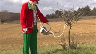 Этот клоун просто поливает дерево
