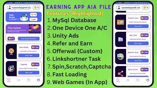 Earning App Aia File | Latest Earning App | Niotron Earning App Aia File with MySql Database