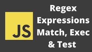 49. Javascript Regular Expressions. Learn Regex methods like match, exec and test methods.